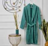 Μπουρνούζι Ενηλίκων “Pure Cotton” Γιακάς Aqua
