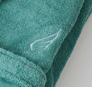 Μπουρνούζι Ενηλίκων “Pure Cotton” Γιακάς Aqua
