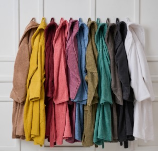 Μπουρνούζι Ενηλίκων “Pure Cotton” Γιακάς Grey