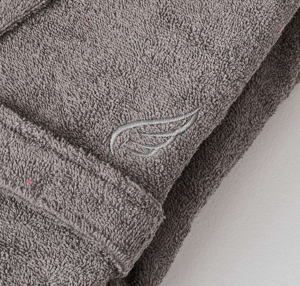 Μπουρνούζι Ενηλίκων “Pure Cotton” Γιακάς Grey