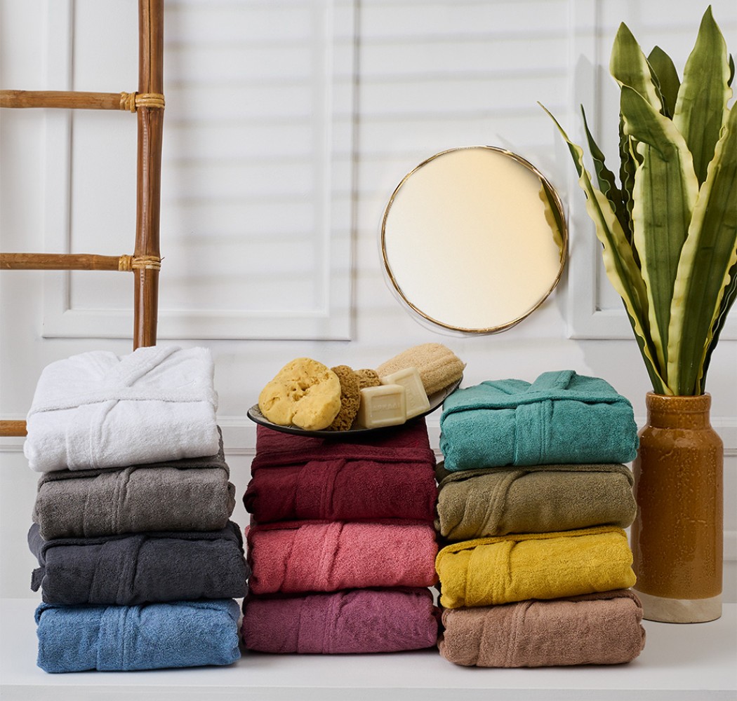 Μπουρνούζι Ενηλίκων “Pure Cotton” Κουκούλα Yellow