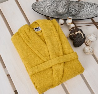 Μπουρνούζι Ενηλίκων “Pure Cotton” Κουκούλα Yellow