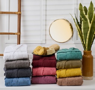 Μπουρνούζι Ενηλίκων “Pure Cotton” Κουκούλα Olive