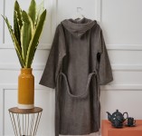 Μπουρνούζι Ενηλίκων “Pure Cotton” Κουκούλα Grey
