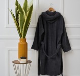 Μπουρνούζι Ενηλίκων “Pure Cotton” Κουκούλα Black