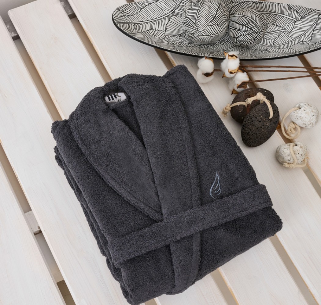 Μπουρνούζι Ενηλίκων “Pure Cotton” Κουκούλα Black