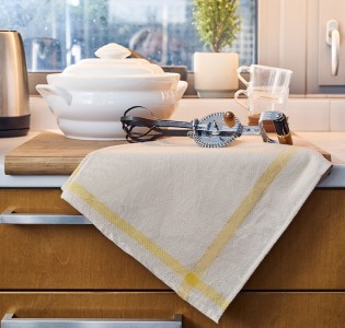 Ποτηρόπανο Ζακάρ Πικέ “Dry” Beige / Yellow