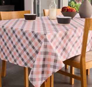 Quadri Kitchen Tablecloth - Peach