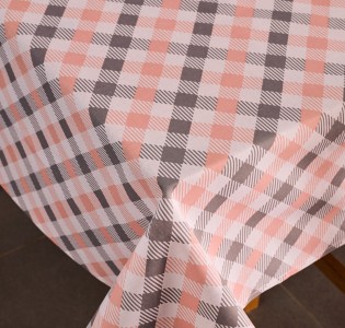 Quadri Kitchen Tablecloth - Peach