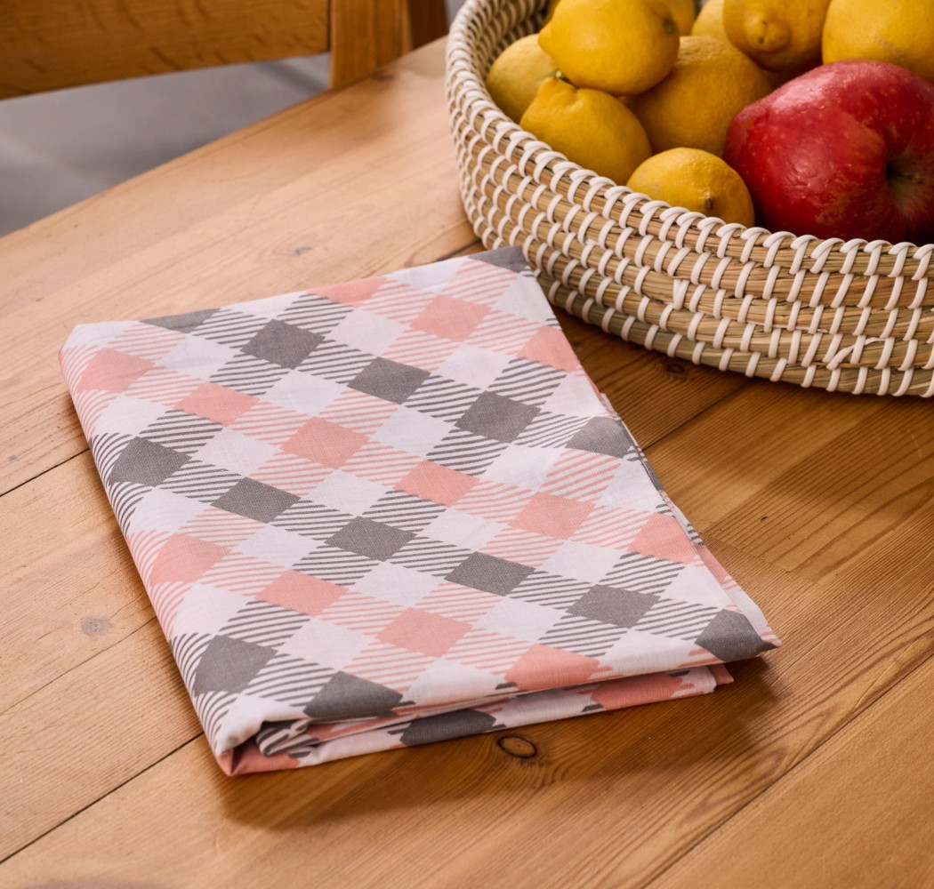 Quadri Kitchen Tablecloth - Peach