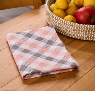 Quadri Kitchen Tablecloth - Peach