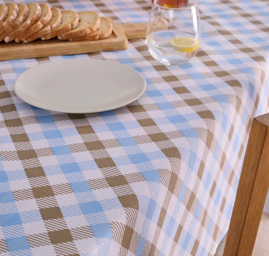 Quadri Kitchen Tablecloth - Blue