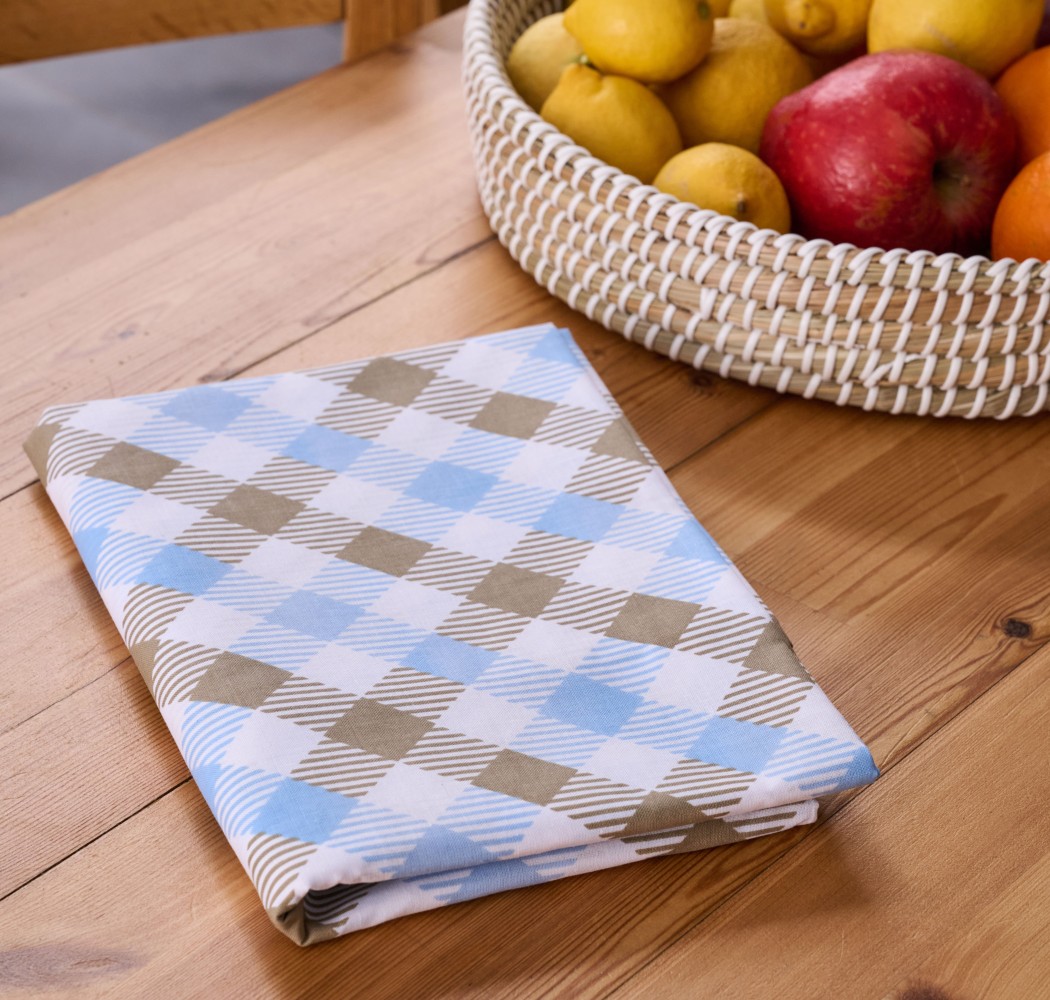 Quadri Kitchen Tablecloth - Blue