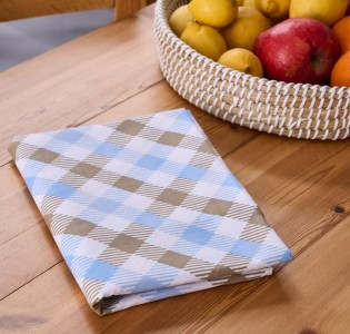 Quadri Kitchen Tablecloth - Blue