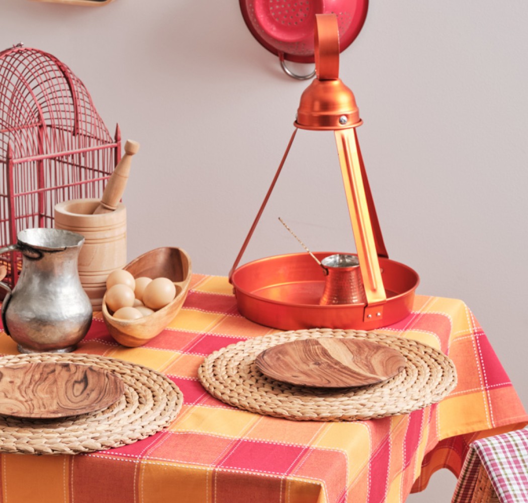 Checkered Kitchen Tablecloth Summer - Red