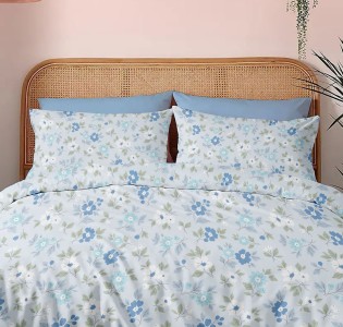 Μαξιλαροθήκες Φανέλα “Winter Pleasure” Natura Blue