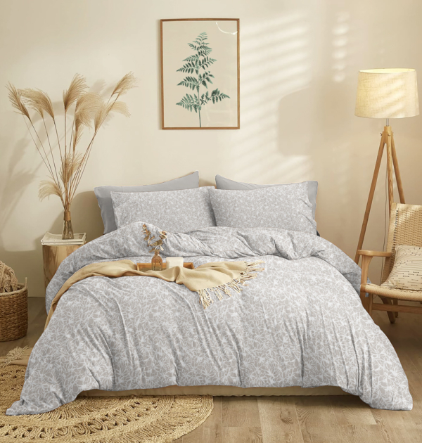 Marta Jasmine Grey Bed Sheet Set