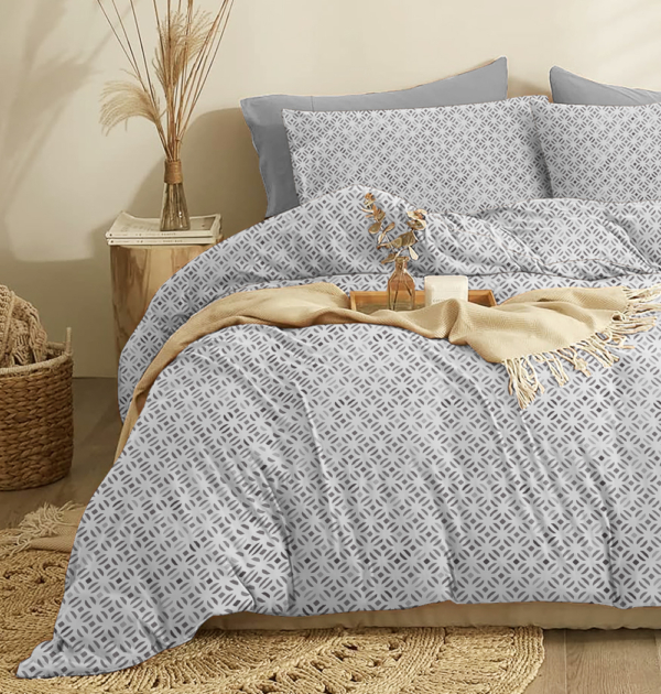 Marta Mosaic Grey Duvet Cover